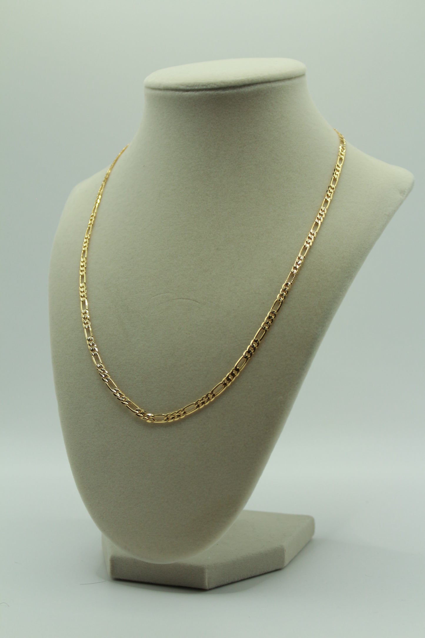 Gold Plated 18K Figaro Necklace 20"